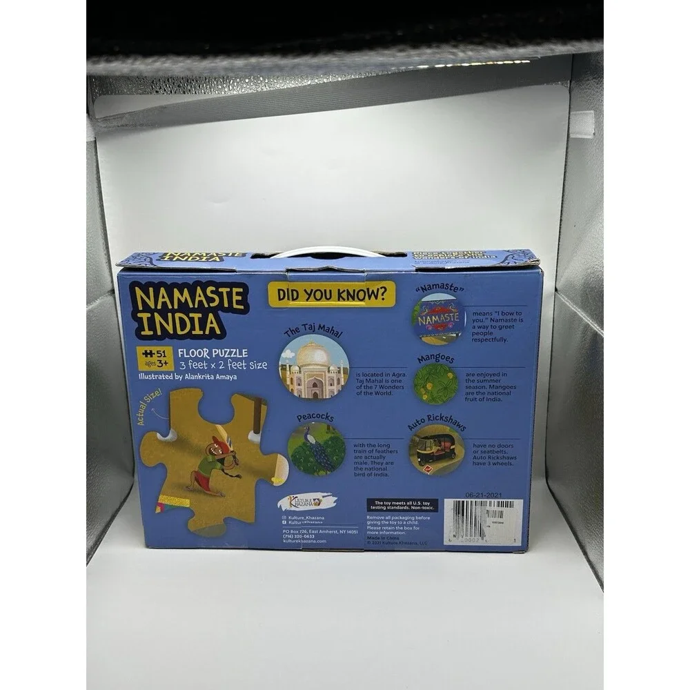 Kulture Khazana Namaste India Floor Puzzle 51 pc 3x2 ft Taj Mahal India Kids